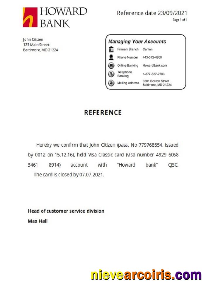 USA Howard closure reference